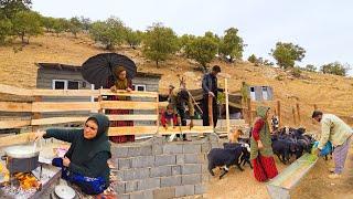 ️Completing the Wooden Fence: Amir's Family & Ajav's Delicious Kashk Soup on a Rainy Day