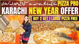 Karachi Cheapest Pizza Deals|New Year Food deals 2025|New Year Offer|Family Pizza Deal #viralvideo