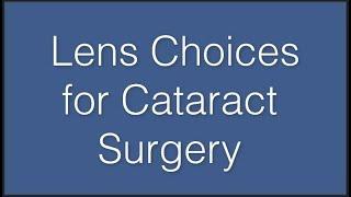 Cataract Surgery lens information