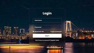 Project  Glassmorphism Login Form using Html & CSS