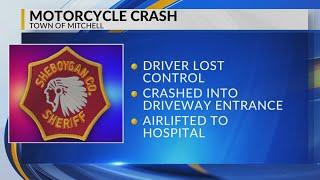 Motorcyclist flown to hospital after being thrown from bike in Sheboygan County