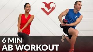 6 Minute Ab Workout for Women & Men at Home With Dumbbells or Without Equipment Weights