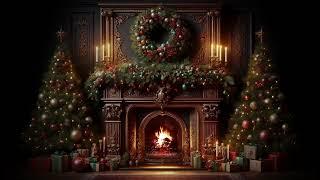 Classic Christmas  Music with a Fireplace Top 40 Retro Musical Old New  Vintage from 1940s to 1970S