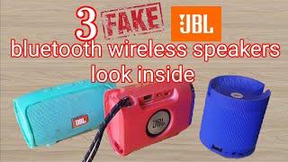 3 fake JBL bluetooth wireless speakers portable look inside