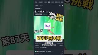 REEF飛天啦! | REEF has skyrocketed. 100 USDT Challenge Day 87 #reef #catizen #binance #加密貨幣 #幣安