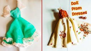 Diy Prom Dresses for Barbie | Making Doll Long Gowns | Harini Creations