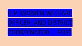 HP Women Welfare Officer Post