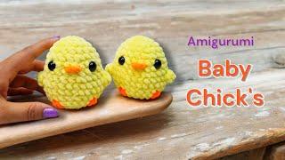 Easy Amigurumi Baby Chick's Tutorial  Almost No Sew How to crochet amigurumi baby chick's