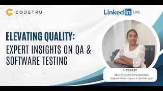 LinkedInLive Elevating Quality Expert Insights on QA and Software Testing