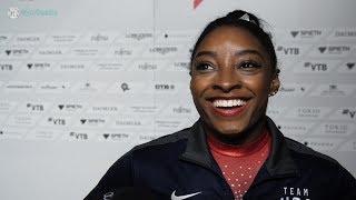 Simone Biles USA Interview 2019 Worlds Stuttgart Vault, Uneven Bars Final