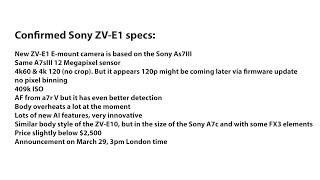 New Sony ZV-E1 specs and first tiny low resolution leaked image!