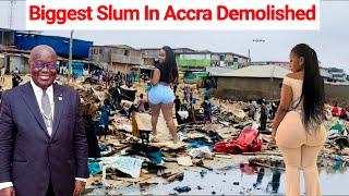 Prez. Akuffo Addo Demolished One Of The N0TORIOUS Ghetto In Accra