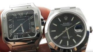 Rolex Datejust 41 vs Cartier Santos Blue Dial (Rolex 126300 vs Cartier WSSA0013)