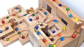 Marble Run ASMR  Wooden Block Cuboro 5 Types Course [Quick Assembly]