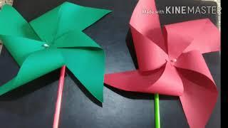 How to make paper Windmill  || Prajna nithya ||