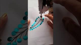 Sewing Tips And Tricks For Making A Leaf Design With Peacoak Blue Lace Using Asmr Sounds #shorts