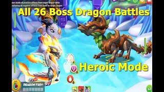 All 26 Boss Dragon Battles with Oyar-Dragon Mania Legends | Heroic Mode  | Dml