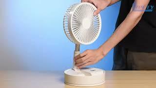 LIPETY Foldable Oscillating Standing Fan with Remote Control, 8" Portable Desk Quiet Fan