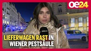 Schock-Szene: Lieferwagen rast in Wiener Pestsäule