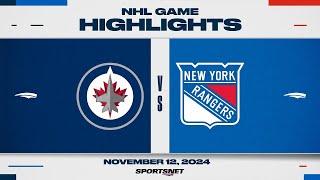 NHL Highlights | Jets vs. Rangers - November 12, 2024