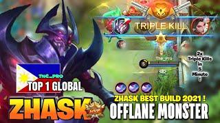 ALIEN OFFLANER ! ZHASK BEST BUILD 2021 | TOP 1 GLOBAL ZHASK The_Pro GAMEPLAY | MOBILE LEGENDS