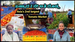 Asia's 2nd Largest Tomato Market | Farmer  | Tomato Auction | Kannada Vlog | Kolar | Travelories