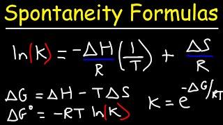 Entropy, Enthalpy, & Gibbs Free Energy - Chemistry Spontaneity Formulas