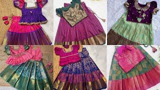 Latest Pattu Pavadai Designs For Girls | Pattu Langa Blouse Designs | Peplum Pattu Sattai Designs