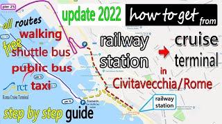 (updated Step by step route) Civitavecchia guide Railway station to cruise port #CruiseTravelVideos