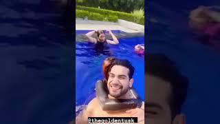 blue pani Abhishek Malik at pool party