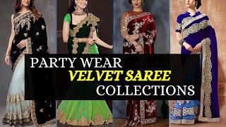 Beautiful Velvet Sarees Collections 2021 | Latest Velvet Saree Designs | Blossom Trends