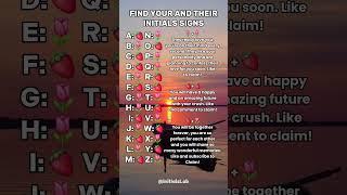FIND YOUR AND THEIR INITIALS SIGNS #shorts #initials