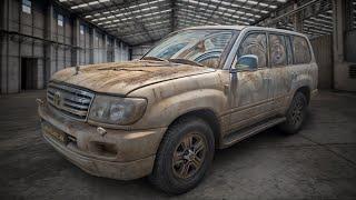 First Wash in 15 Years: BARN FIND land cruiser 100 series ! #abandoned #automobile