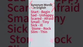 Synonym Words R to T #Shorts #SynonymWordsInEnglish #TeacherMD23 #RandomVideos23