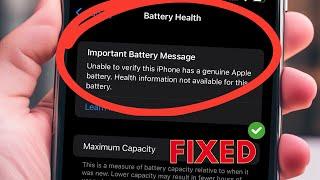 How to Fix ''Important Battery Message iPhone '' 11/12/13/14/ Pro Max / Xr Xs Max / Remove