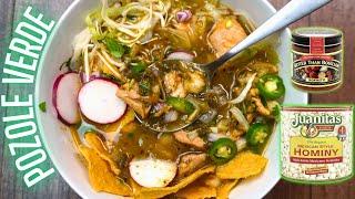 Instant Pot Pozole Verde - Mexican Hominy Soup with Chicken - Green Pozole