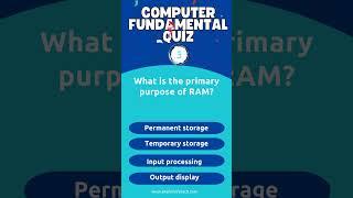 What is the primary purpose of RAM? #shorts #quiz