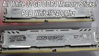 All White Crucial Ballistix 32GB DDR4 2400Mhz Ram Performance Test & Benchmark