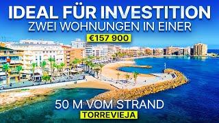 Immobilien in Spanien zur Investition: 2 Wohnungen in einer, 50 m vom Meer entfernt | 157 900