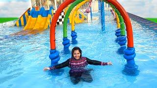 شفا تحدي في مدينة الالعاب المائية ! Fun day at pool playground