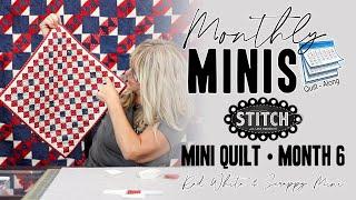 Monthly Minis Quilt-Along | Month 6 | Red White & Scrappy Mini | Lisa Bongean | Primitive Gatherings