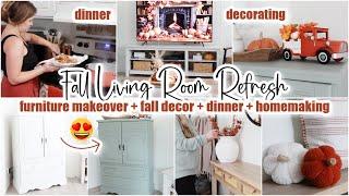  MOBILE HOME LIVING ROOM MAKEOVER  // fall refresh + rearrange + clean + decorate