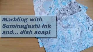 Paper marbling with Suminagashi ink and soap