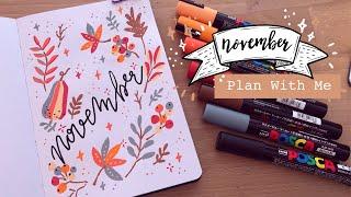 PLAN WITH ME ll November 2021 Bullet Journal ll Fall Leaves Theme