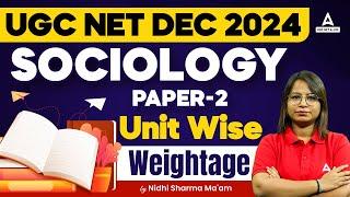 UGC NET December 2024 Sociology | Paper 2 Unit-Wise Weightage Breakdown by Nidhi Sharma Ma'am