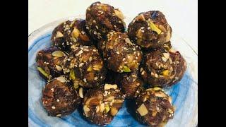 Energy Packed Dates ladoo recipe - sugarless | khajur ladoo recipe I Best Dry Fruits Laddu Recipe
