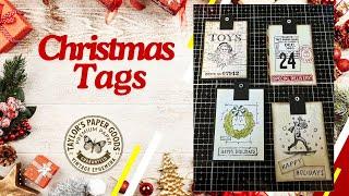 Christmas Tags using Tim Holtz Stamps