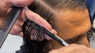 Aprenda cortar cabelo grande social com tesoura e técnicas de pente | cabelo de 16 anos sem cortar