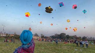 Flying Kites at vallah mela Patangbazi