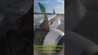 Alaska Airlines 737 Losing Engine Cowlings #shorts #aviation